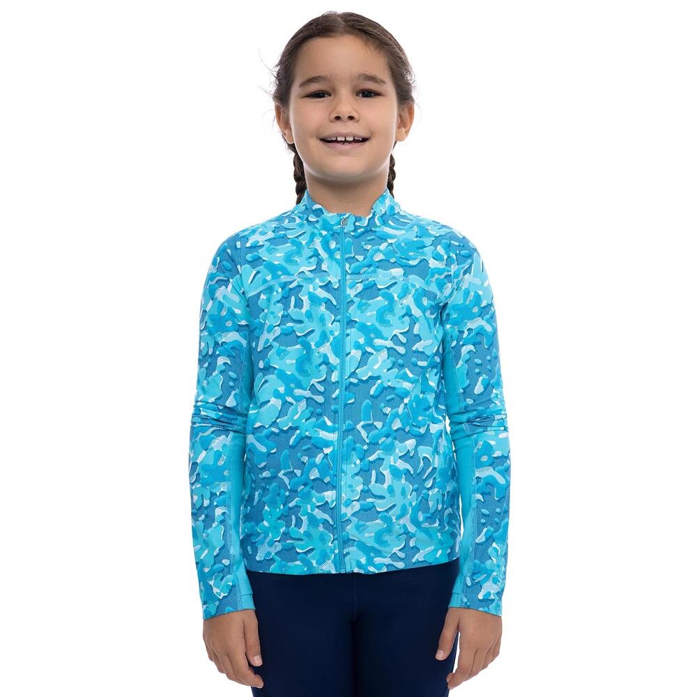 COOLIBAR Kid's Turtle Bay Swim Jacket Sz S Youth Blue Print Style 10491